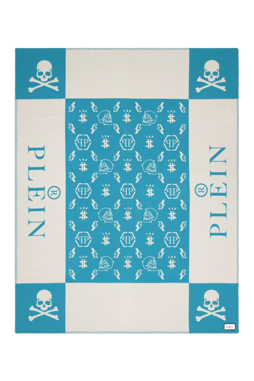 Blue Printed Cashmere Plaid | Philipp Plein Skull | Oroa.com