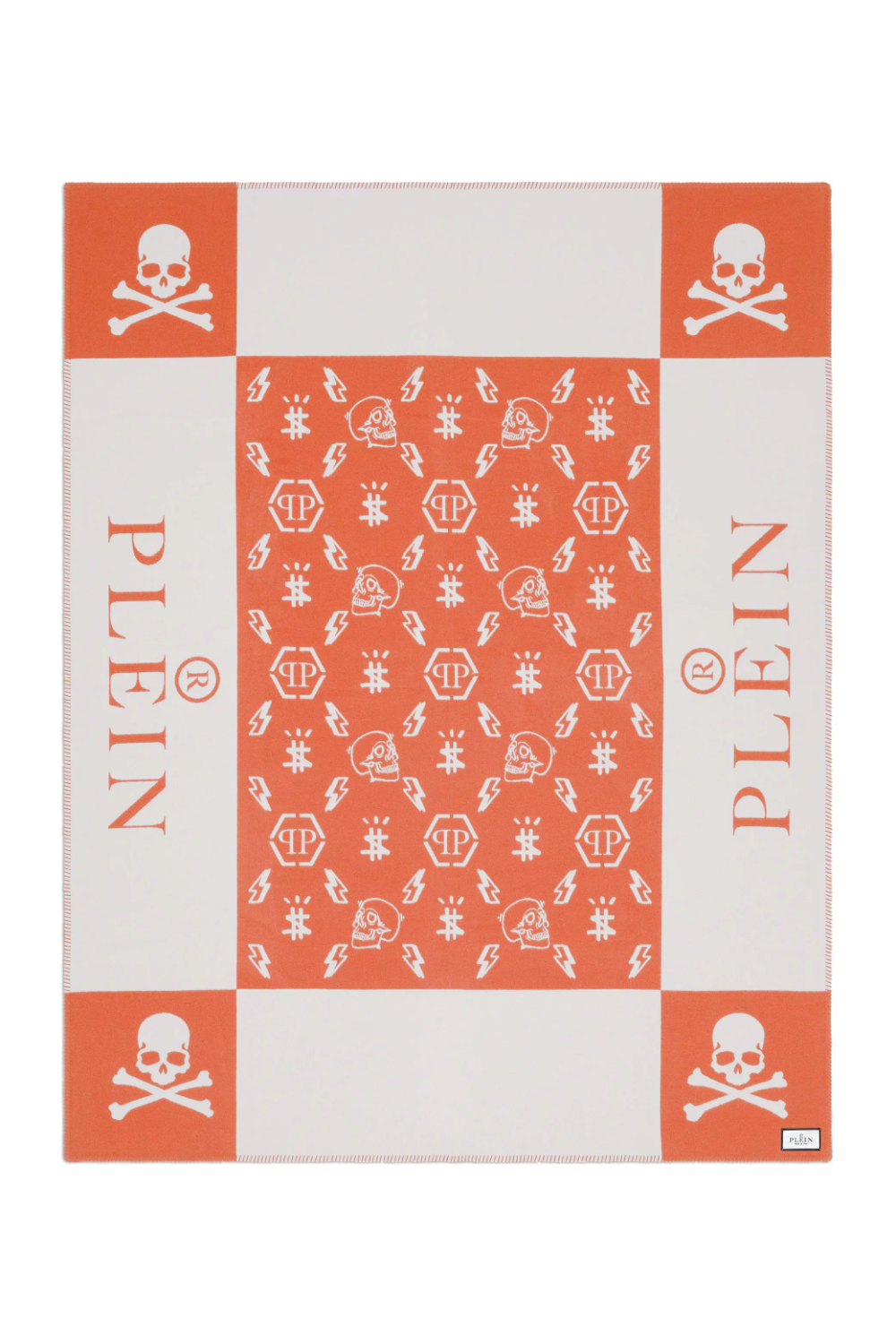 Orange Printed Cashmere Plaid | Philipp Plein Skull | Oroa.com