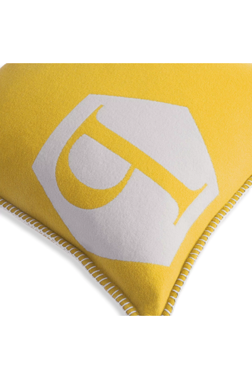 Yellow Modern Pastel Cushion | Philipp Plein Cashmere | Oroa.com