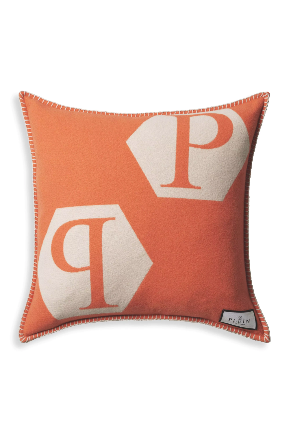 Orange Modern Pastel Cushion | Philipp Plein Cashmere | Oroa.com