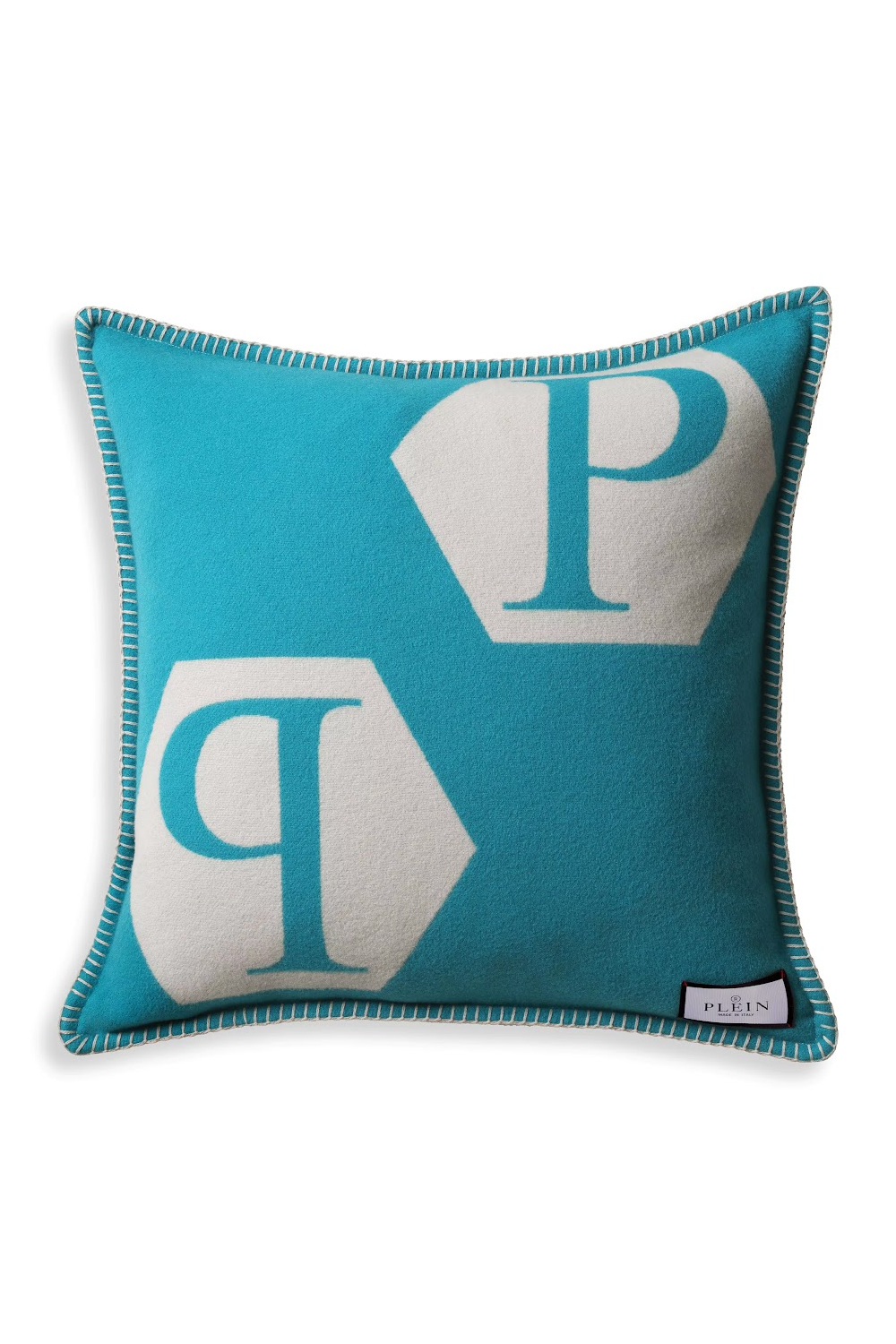 Blue Modern Pastel Cushion | Philipp Plein Cashmere | Oroa.com