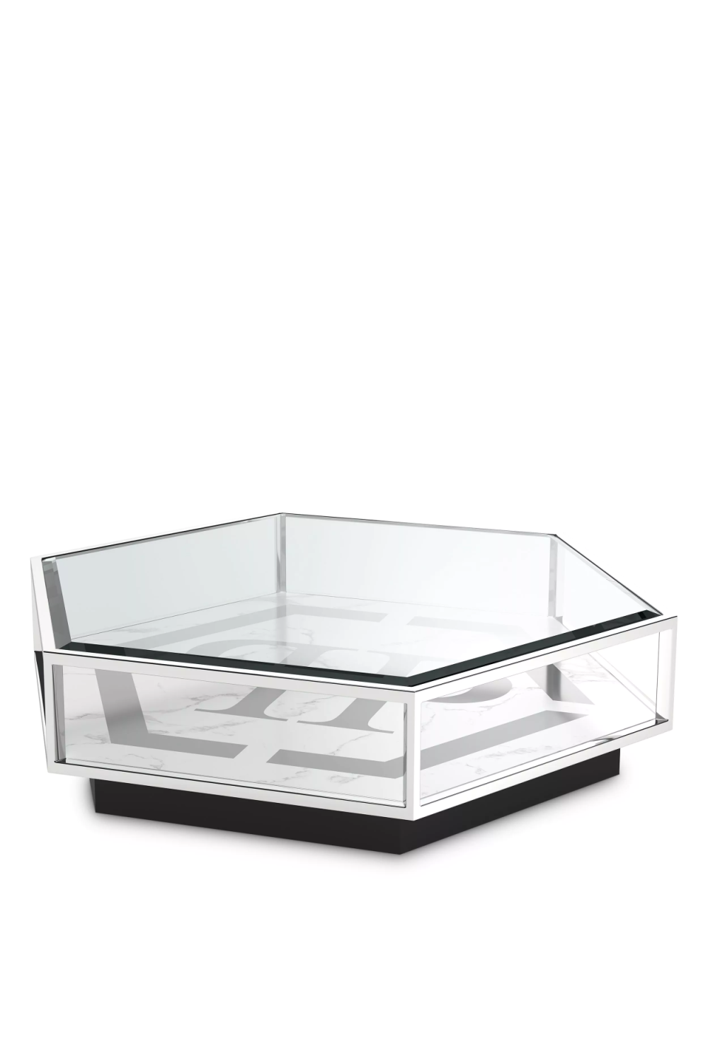 Silver Hexagonal Marble Coffee Table | Philipp Plein Falcon View | Oroa.com