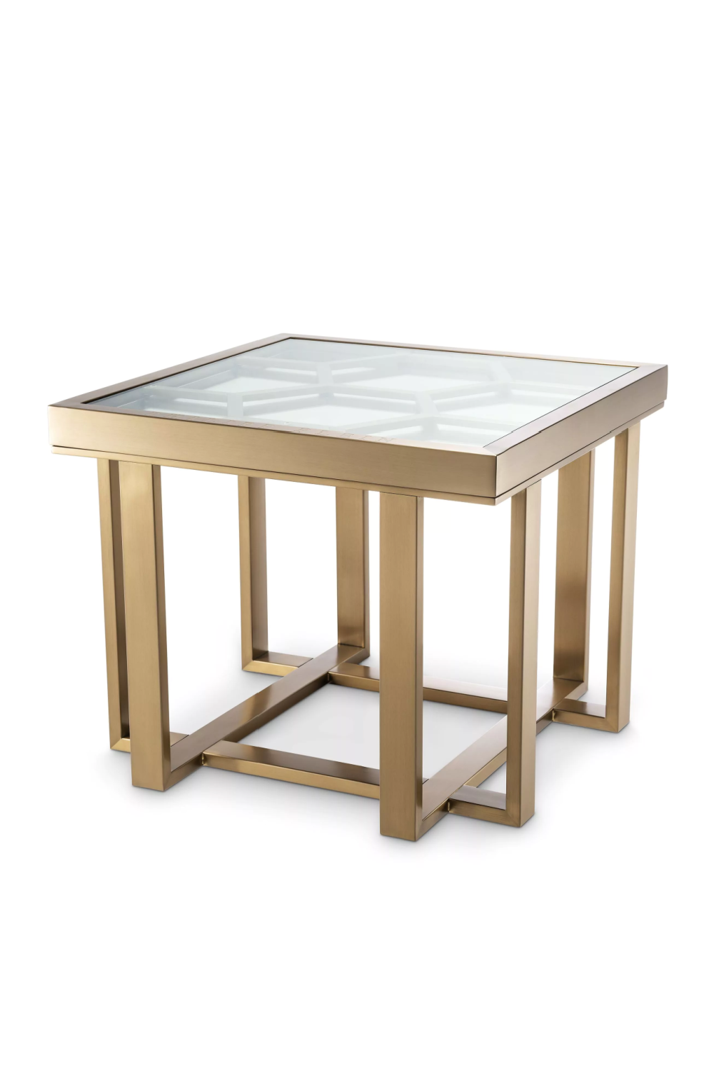 Smoked Glass Modern Side Table | Philipp Plein Skeleton | OROA.com