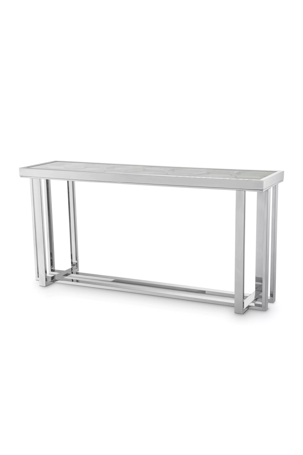 Silver Hexagonal Patterned Console Table | Philipp Plein Skeleton | Oroatrade.com
