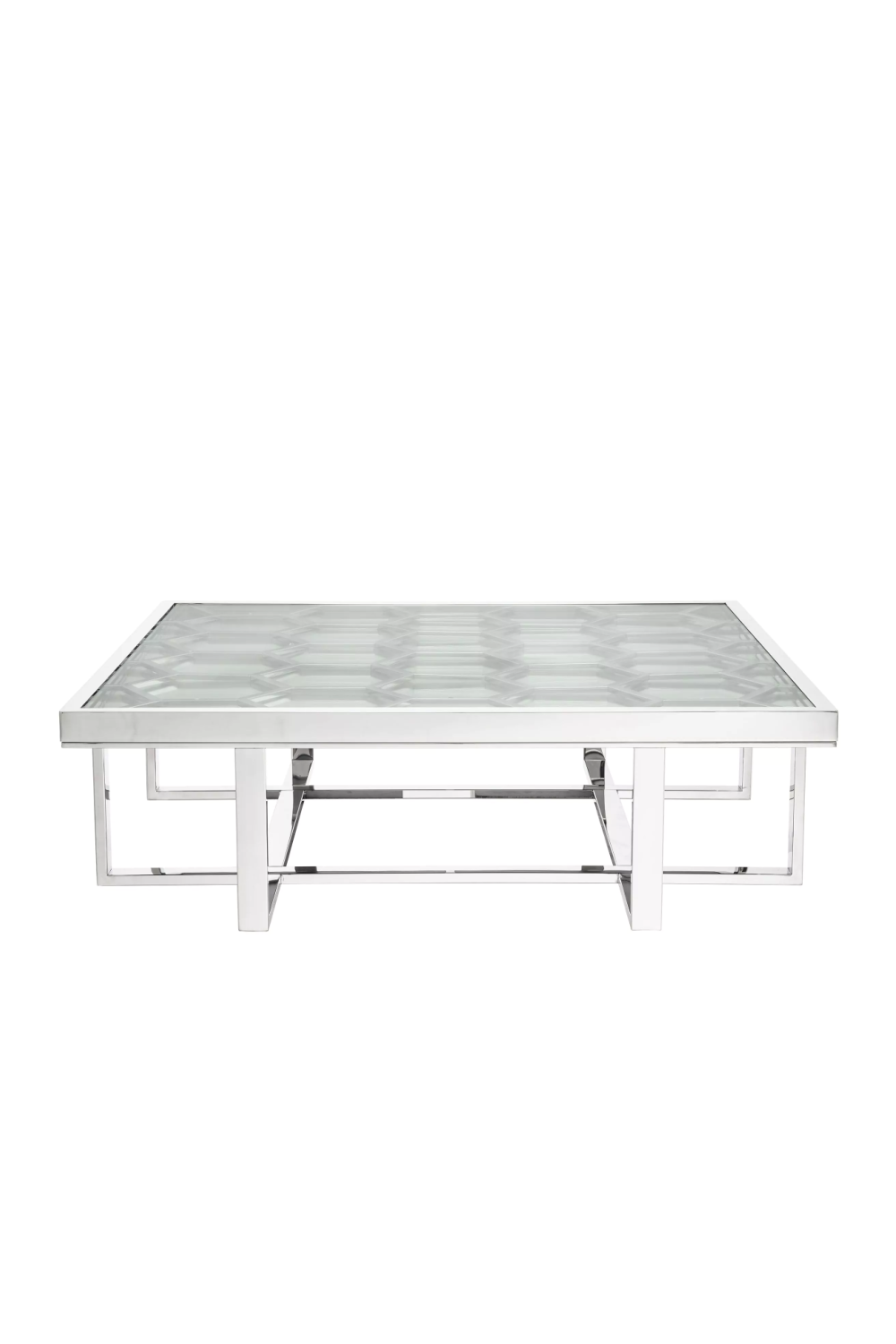 Silver Hexagonal Patterned Coffee Table | Philipp Plein Skeleton | Oroa.com