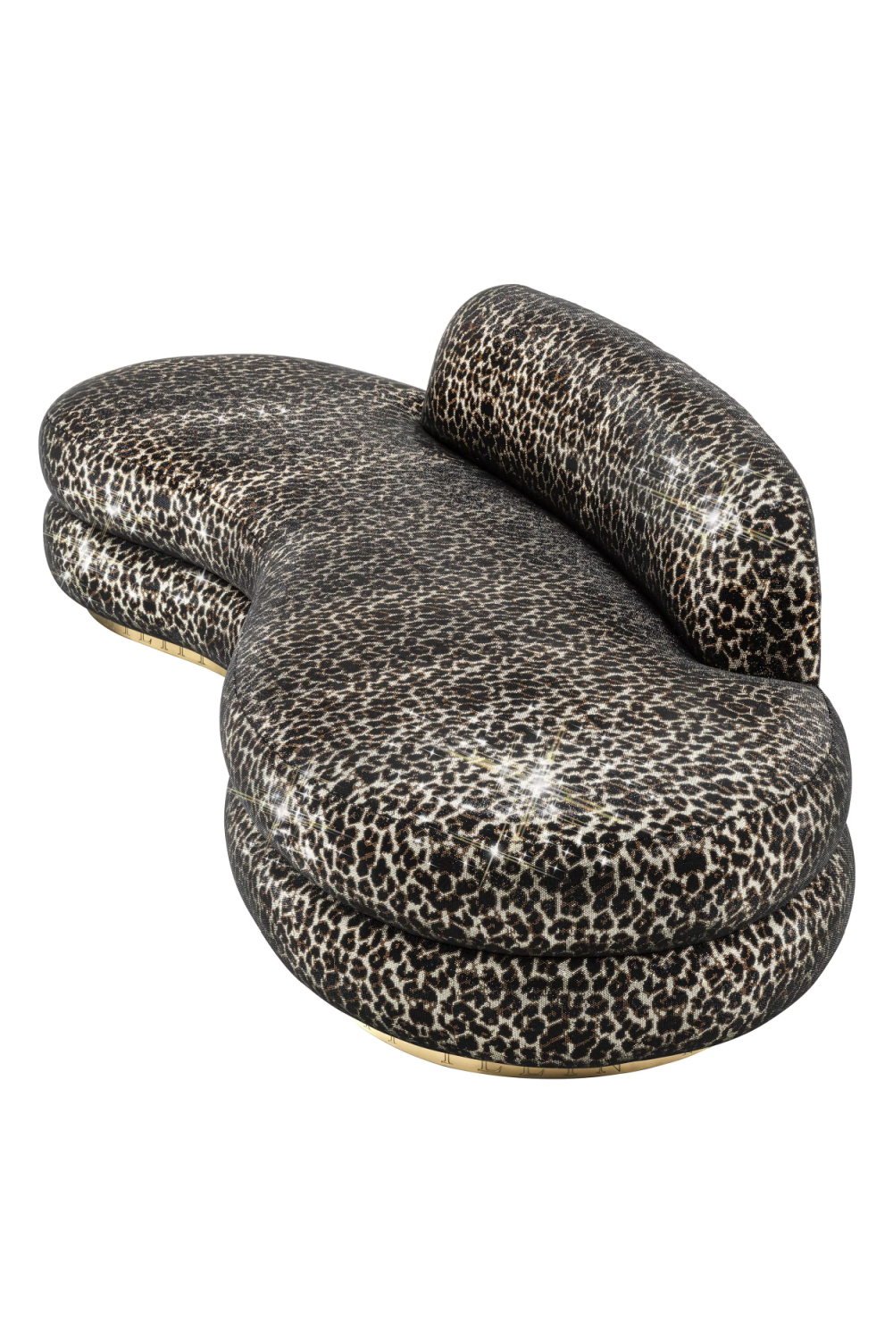 Leopard-print Crystal Embedded Curved Sofa | Philipp Plein Icon Limited Edition | Oroa.com
