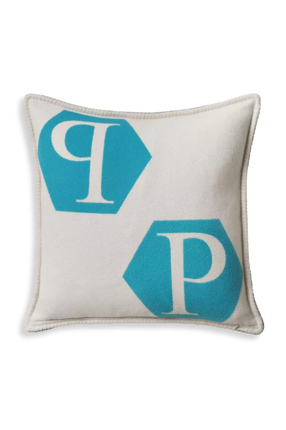 Blue Pastel-Hued Modern Cushion | Philipp Plein Cashmere | Oroa.com