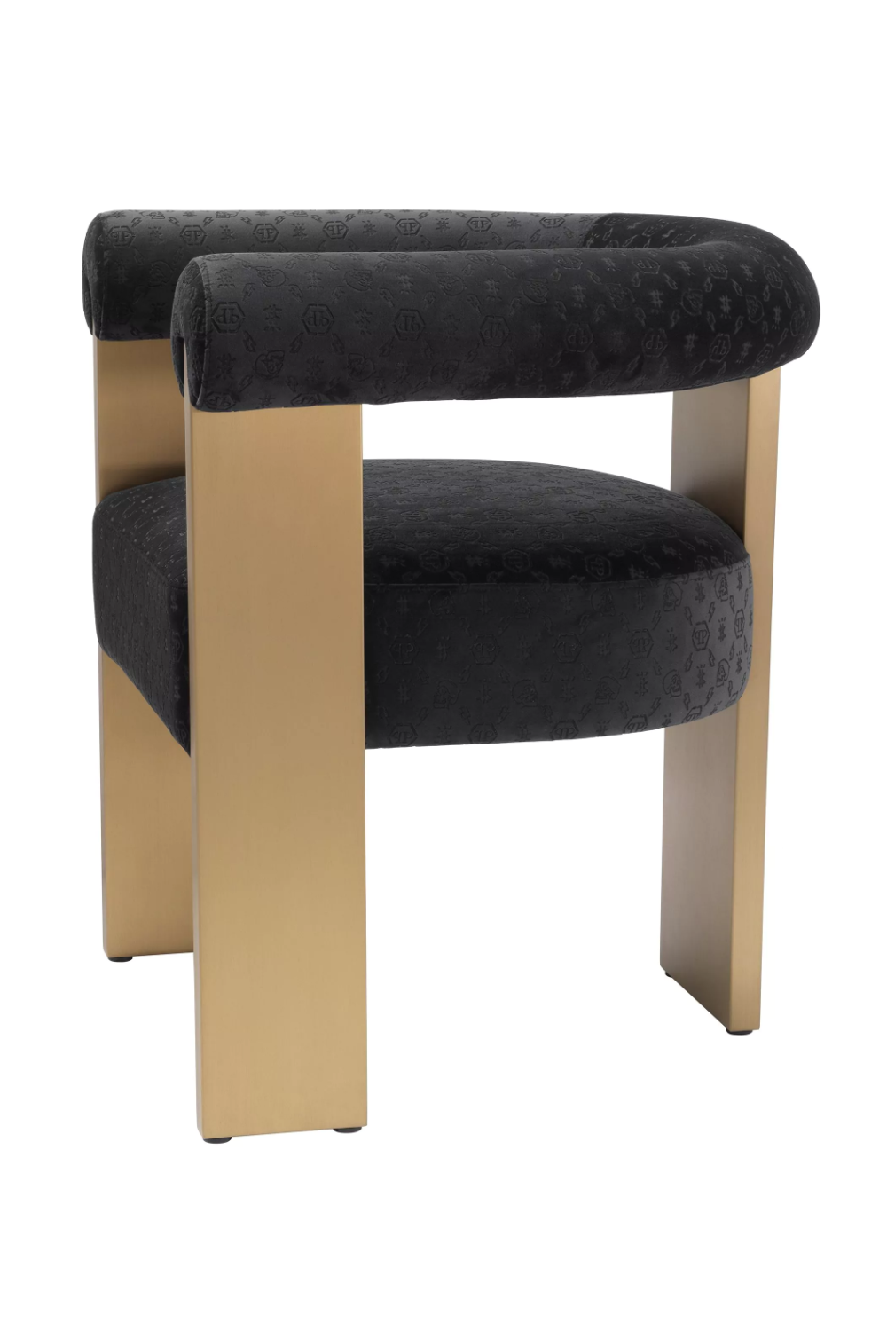 Black Velvet Contemporary Dining Chair | Philipp Plein Icon | OROA.com