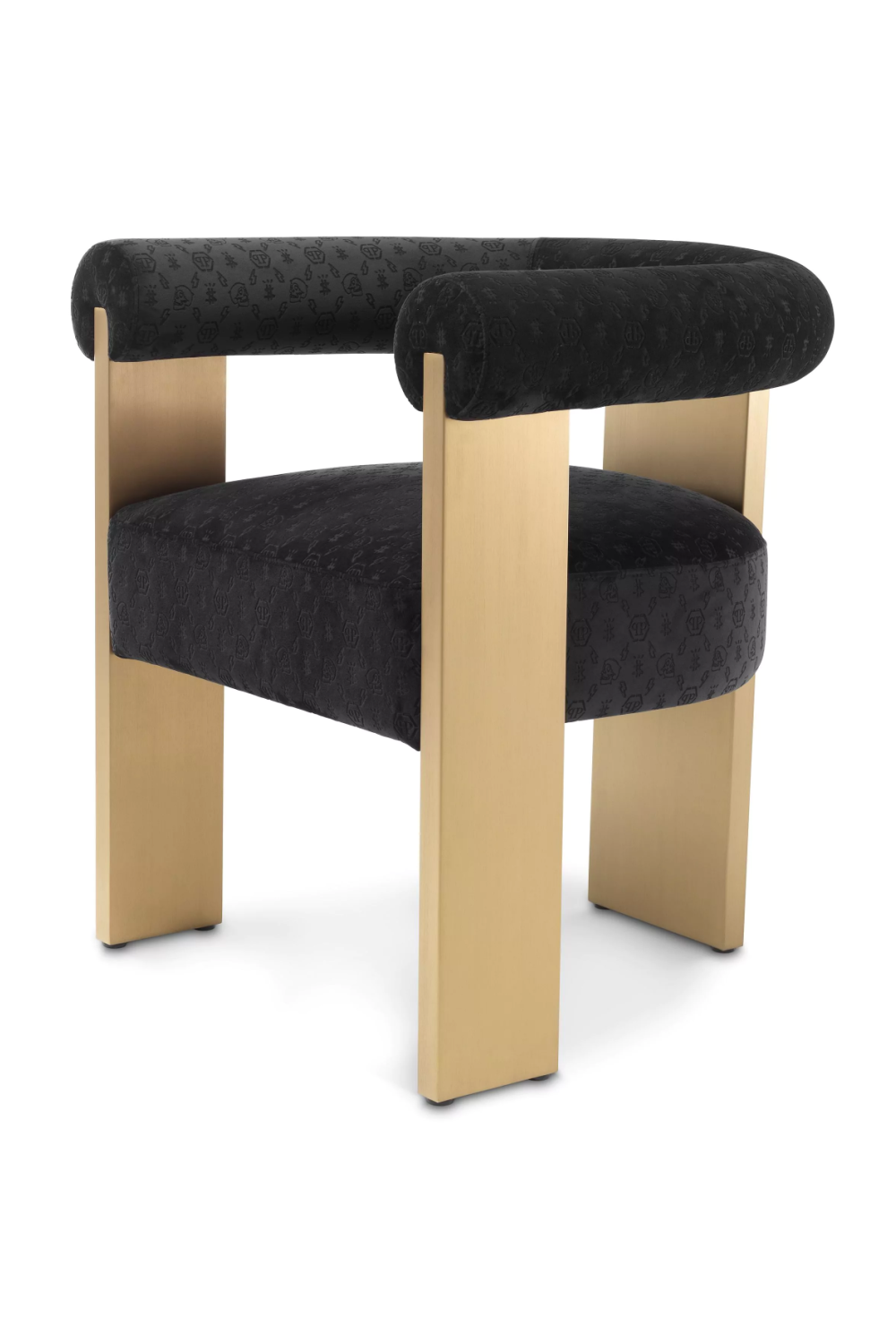 Black Velvet Contemporary Dining Chair | Philipp Plein Icon | OROA.com