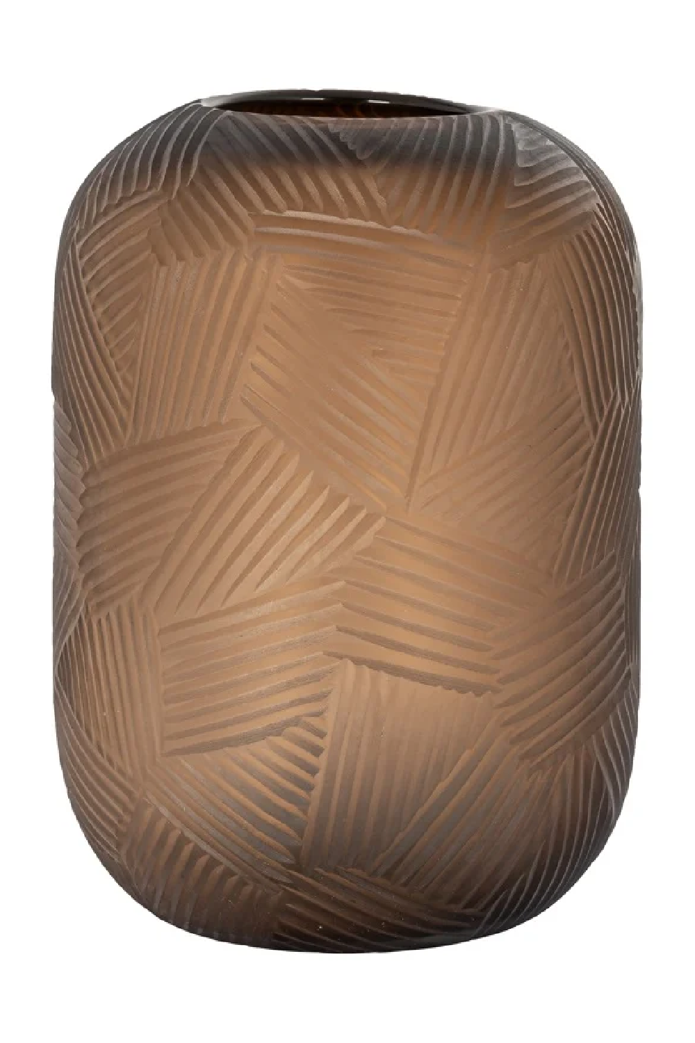 Amber Glass Ridged Vase | OROA Lea | Oroa.com