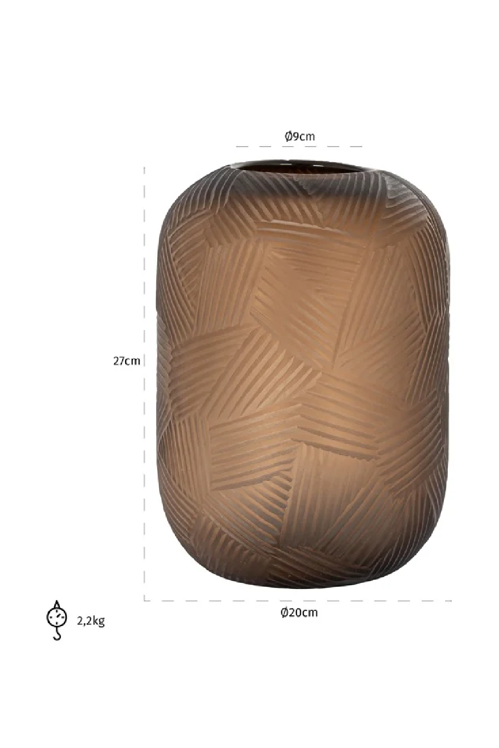 Amber Glass Ridged Vase | OROA Lea | Oroa.com