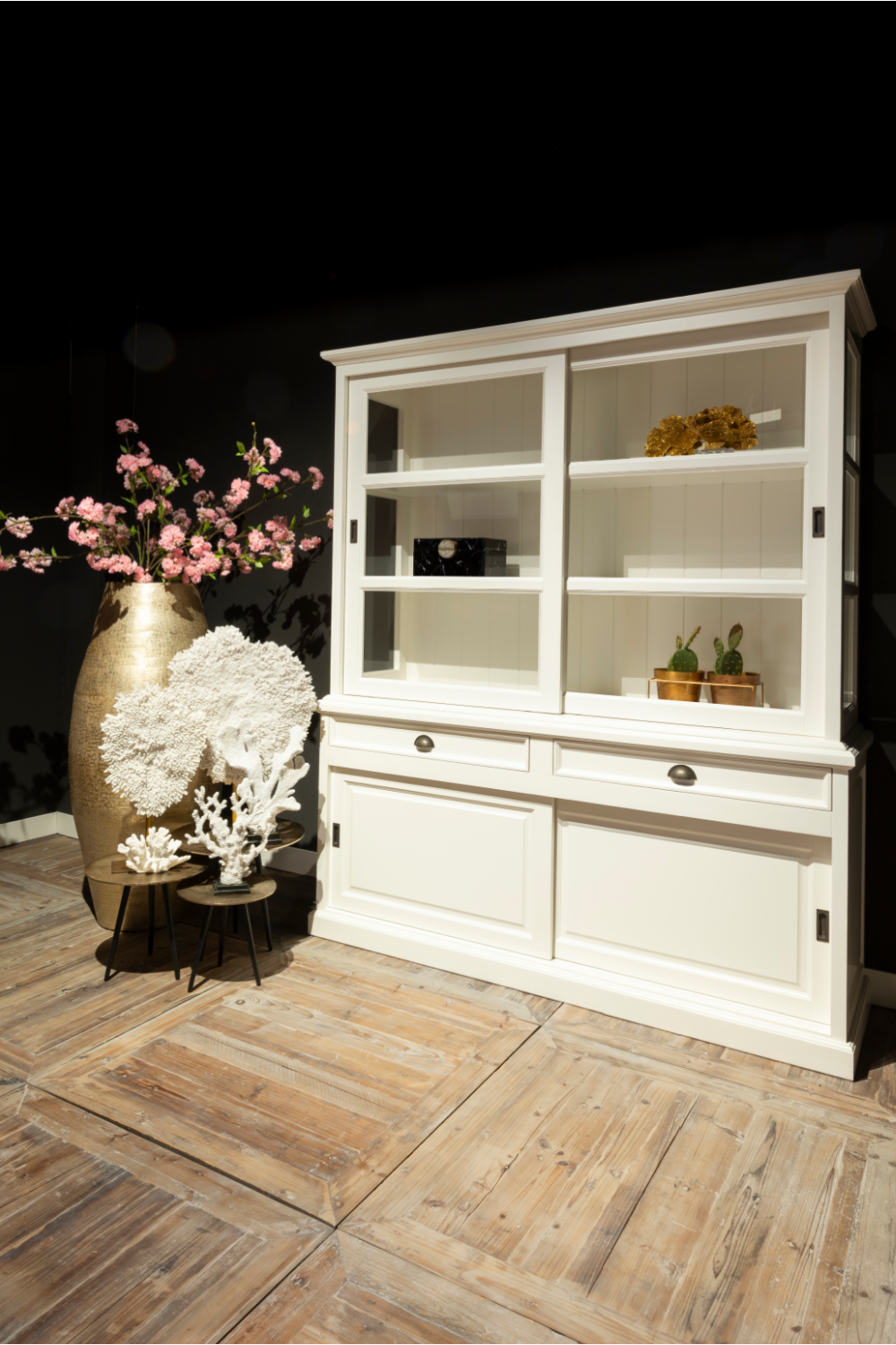 White 2-Drawer Display Cabinet | Oroa | Oroa.com