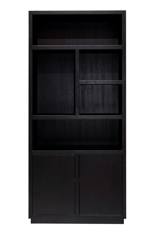 Black Wooden 2-Door Bookcase | Richmond Interiors Oakura | Oroa.com