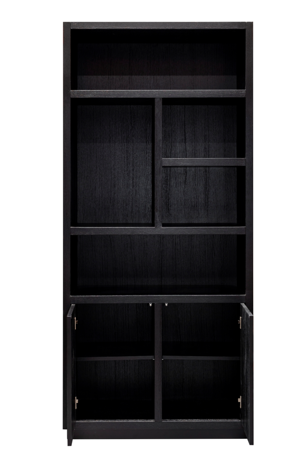 Black Wooden 2-Door Bookcase | OROA Oakura | Oroa.com