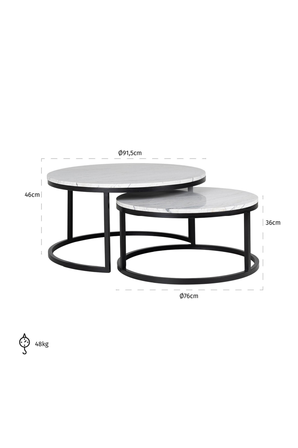 White Marble Nesting Coffee Tables (2) | OROA Lexington | Oroa.com