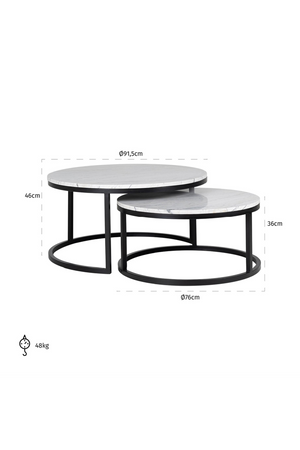 White Marble Nesting Coffee Tables (2) | Richmond Interiors Lexington | Oroa.com