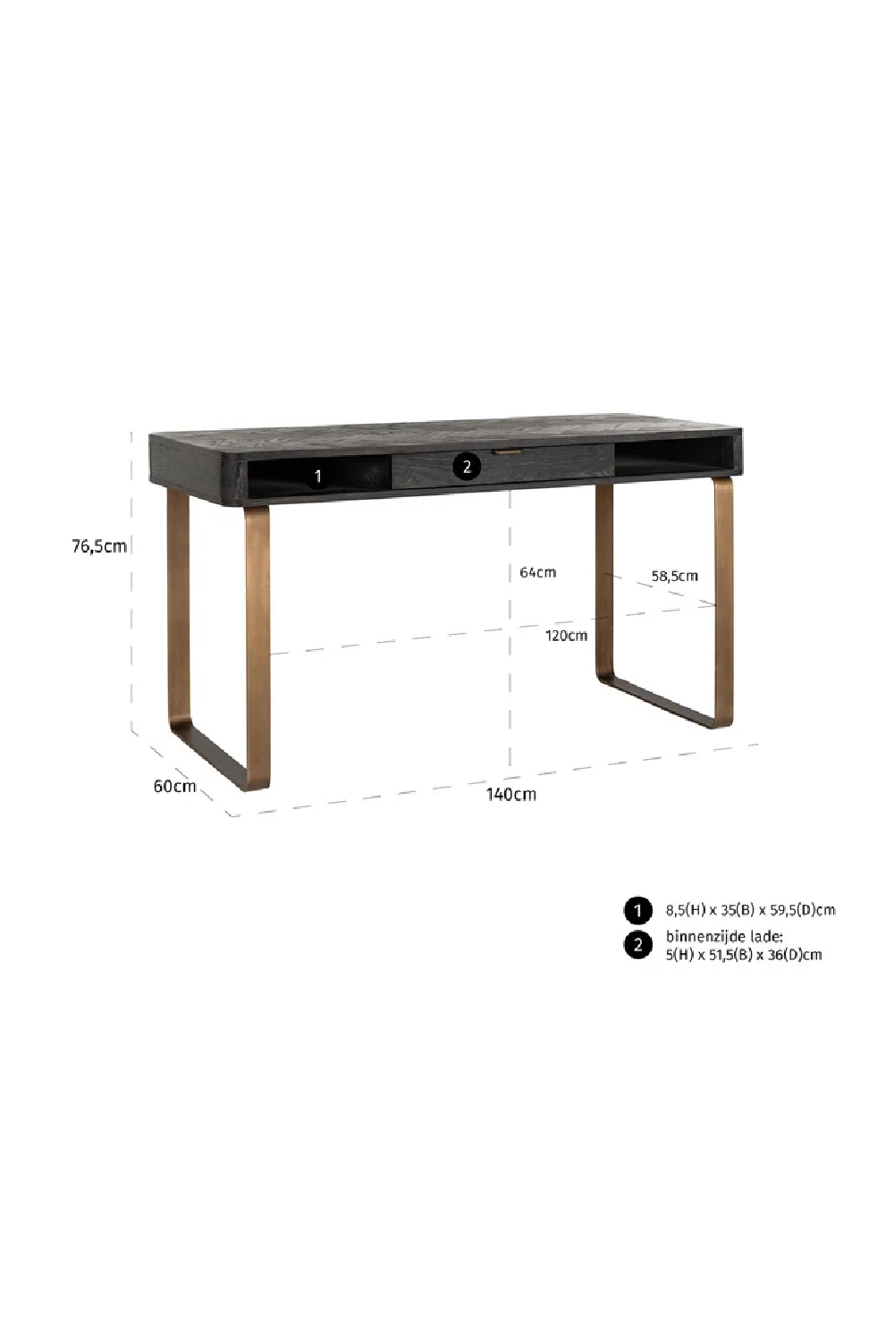 Black Modern Rustic Desk | OROA Blackbone | Oroa.com