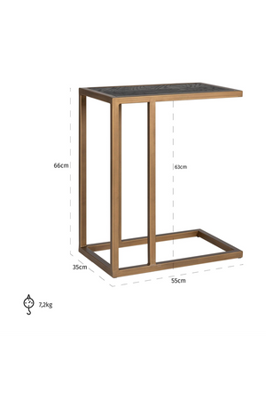 Brass Framed Oak Sofa Table | Richmond Interiors Blackbone | Oroa.com