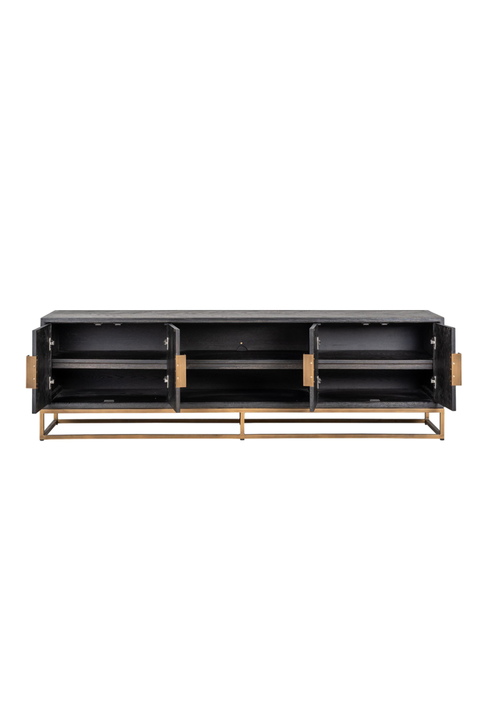 Brass Framed Oak TV Unit | Richmond Interiors Blackbone | Oroa.com