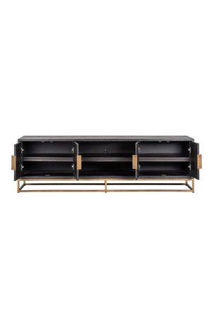 Brass Framed Oak TV Unit | Richmond Interiors Blackbone | Oroa.com
