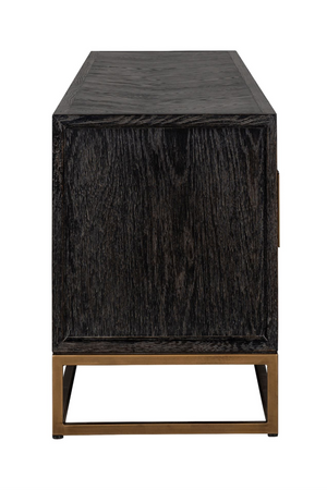 Brass Framed Oak TV Unit | Richmond Interiors Blackbone | Oroa.com