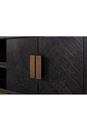 Brass Framed Oak TV Unit | Richmond Interiors Blackbone | Oroa.com