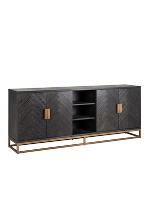 Brass Accent Oak Sideboard | Richmond Interiors Blackbone | Oroa.com