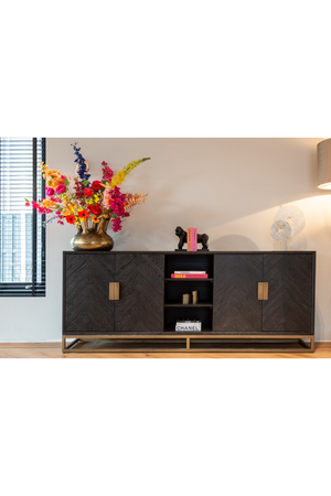 Brass Accent Oak Sideboard | Richmond Interiors Blackbone | Oroa.com