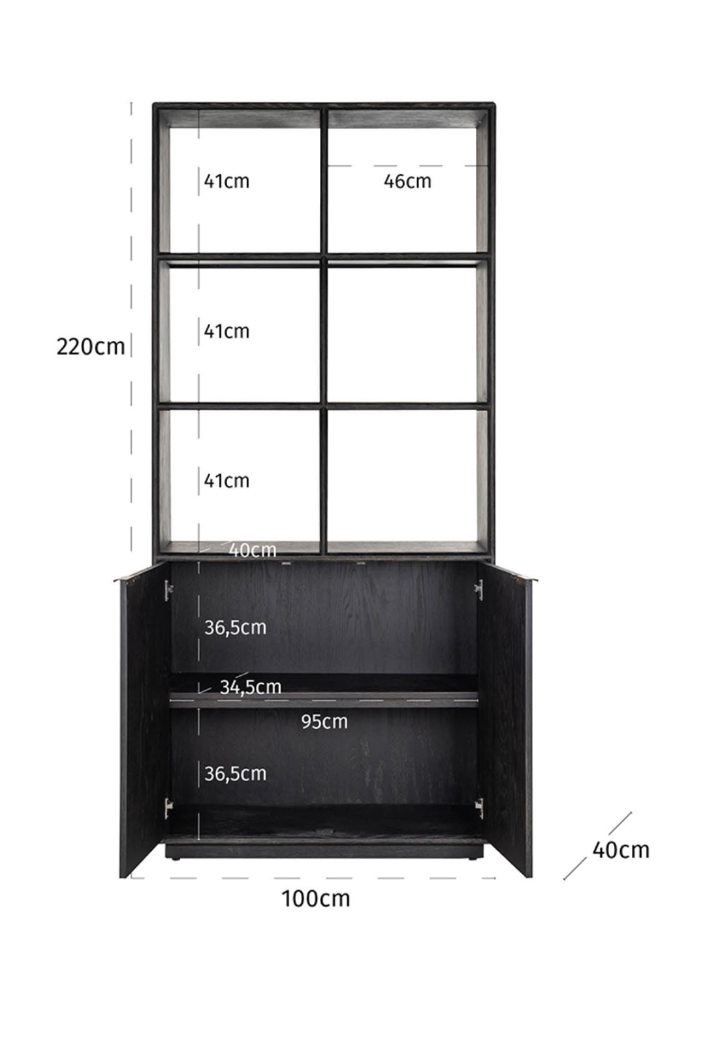Black Oak 2-Door Bookcase | OROA Blackbone | Oroa.com