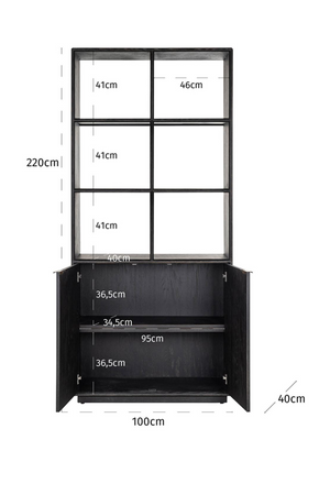 Black Oak 2-Door Bookcase | Richmond Interiors Blackbone | Oroa.com