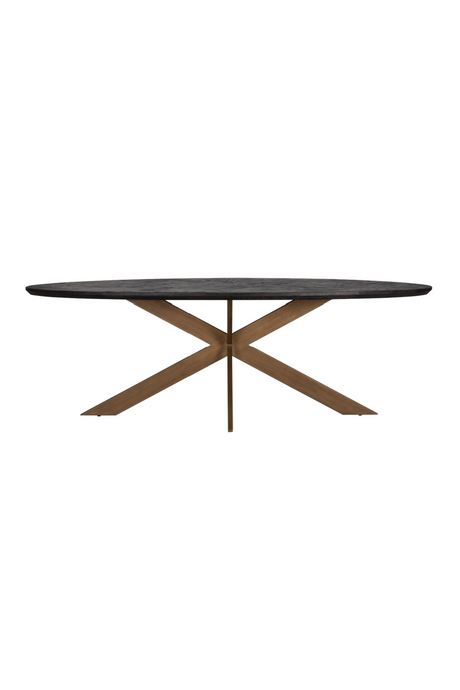 Oval Black Oak Dining Table | Richmond Interiors Blackbone | Oroa.com