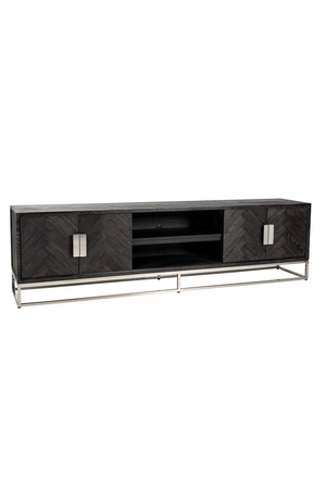 Black Oak 4 Door TV Sideboard | Richmond Interiors Blackbone | OROA.com