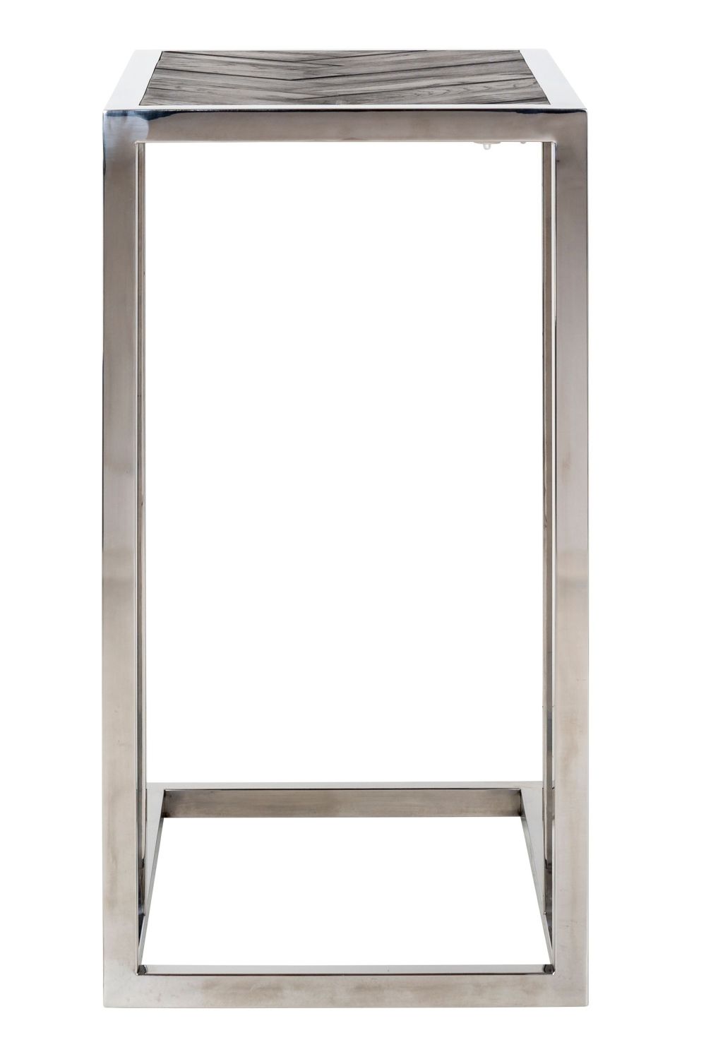 Silver Framed Wooden Side Table | OROA Blackbone