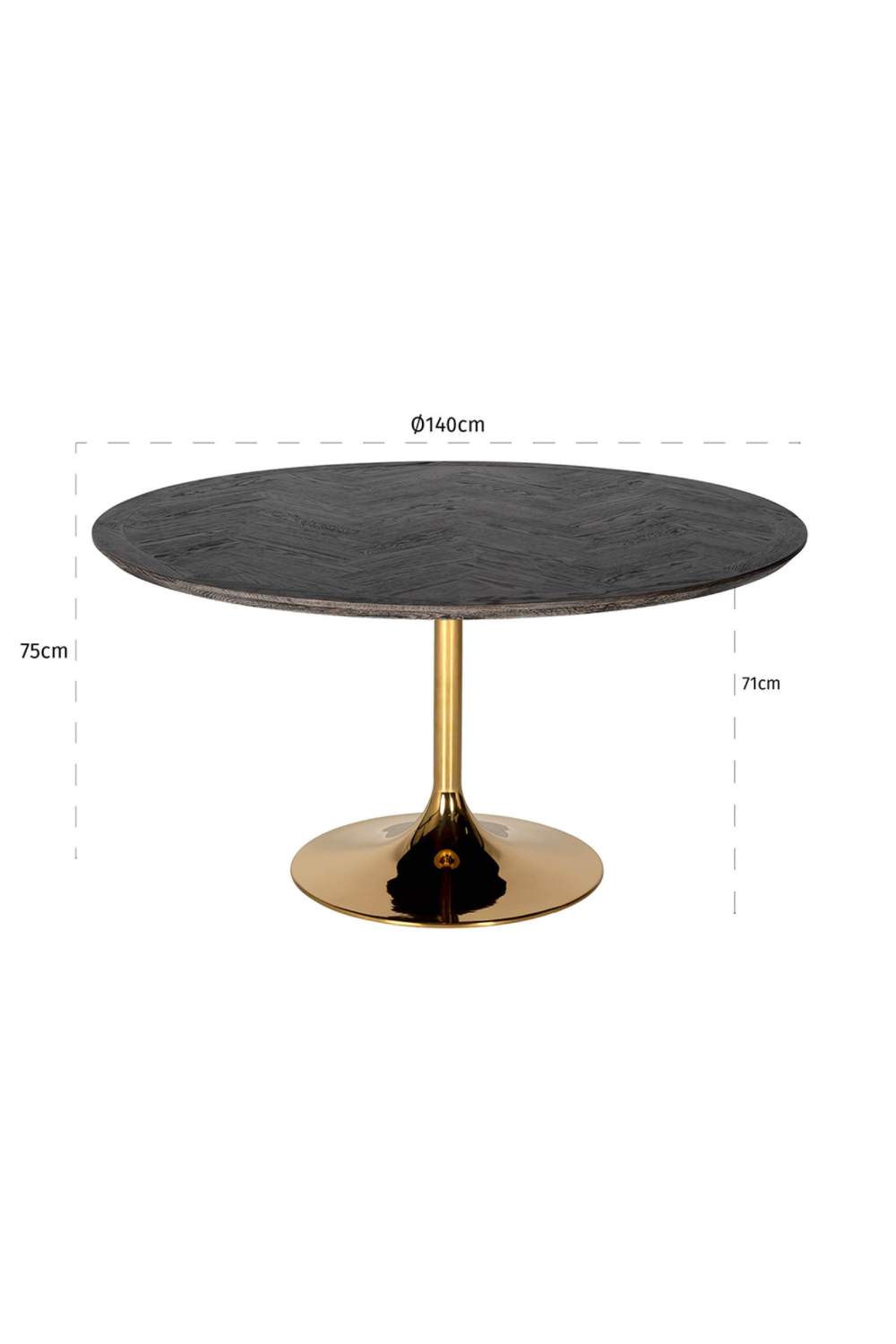 Round Oak Pedestal Dining Table | OROA Blackbone | OROA