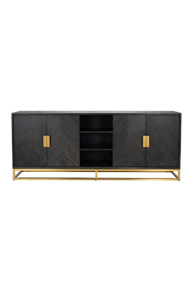 Herringbone Oak Modern Sideboard | Richmond Interiors Blackbone | Oroa.com