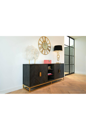 Herringbone Oak Modern Sideboard | Richmond Interiors Blackbone | Oroa.com