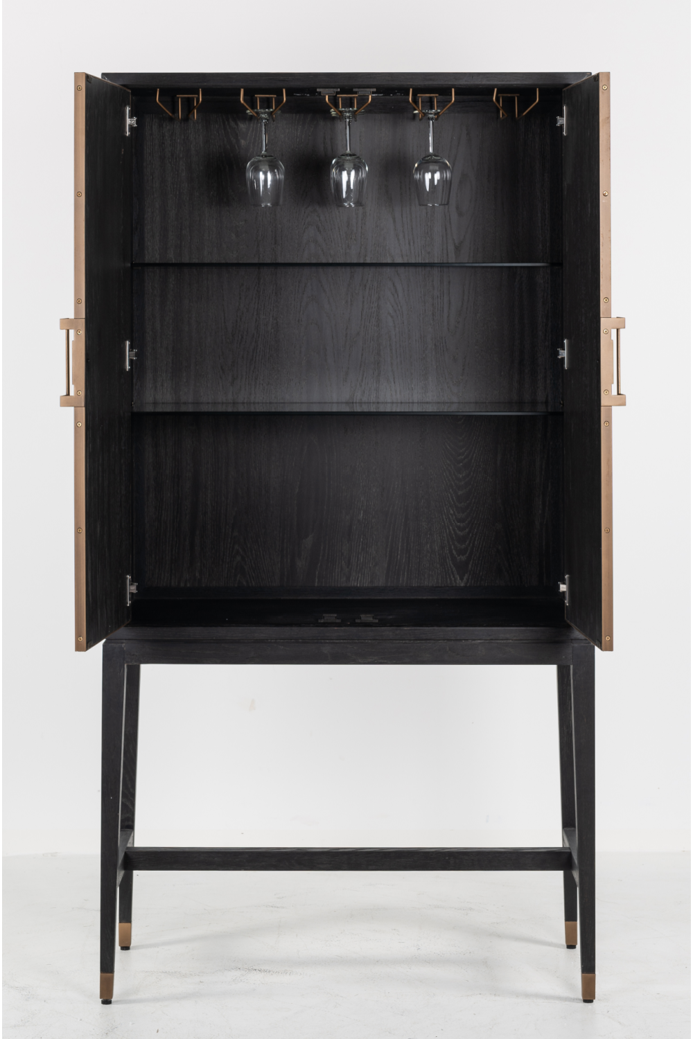 Wood Framed Leather Bar Cabinet | Richmond Interiors Bloomingville | OROA