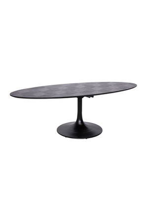 Oval Black Oak Pedestal Dining Table | Richmond Interiors Blax | OROA.com