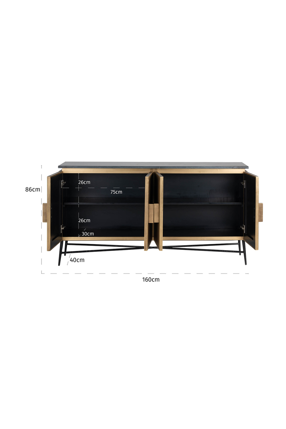 Modern Industrial Sideboard | Richmond Interiors Ironville | Oroa.com