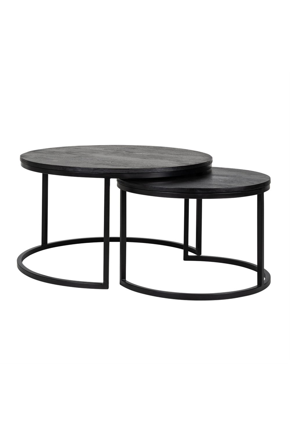 Round Black Nested Coffee Tables (2) | OROA Catana | Oroa.com