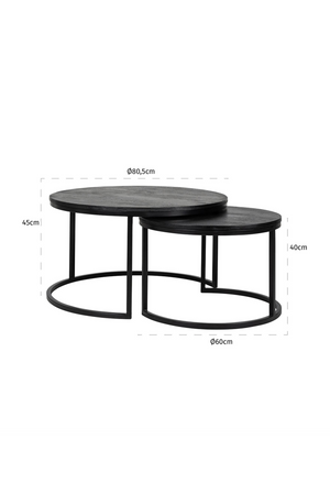 Round Black Nested Coffee Tables (2) | Richmond Interiors Catana | Oroa.com