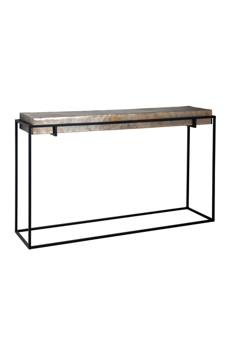 Champagne Gold Aluminum Console Table | Richmond Interiors Calloway | Oroa.com