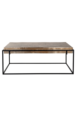 Rectangular Gold Aluminum Coffee Table | Richmond Interiors Calloway | Oroa.com