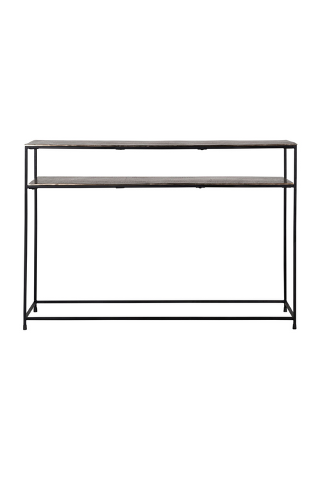 Champagne Gold Double Shelf Console Table | Richmond Interiors Chandon | OROA.com