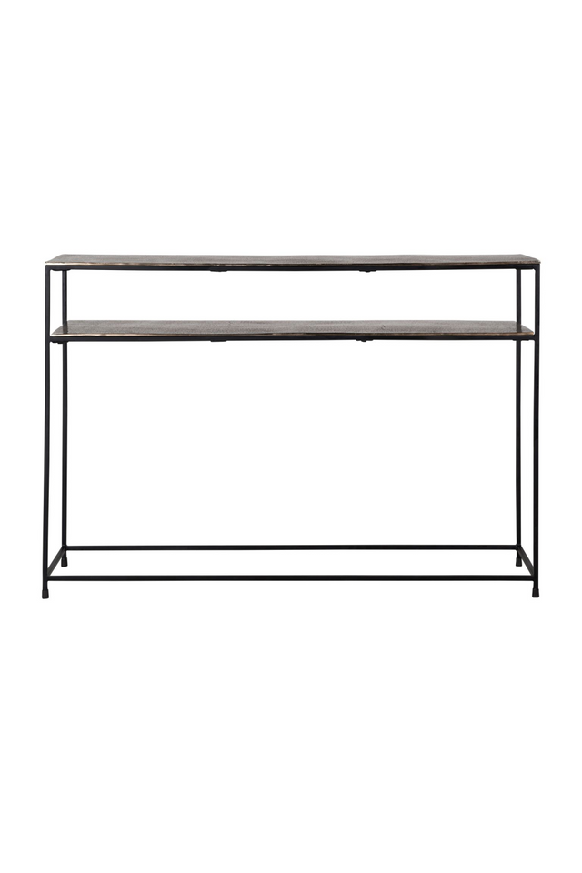 Champagne Gold Double Shelf Console Table | Richmond Interiors Chandon | OROA.com