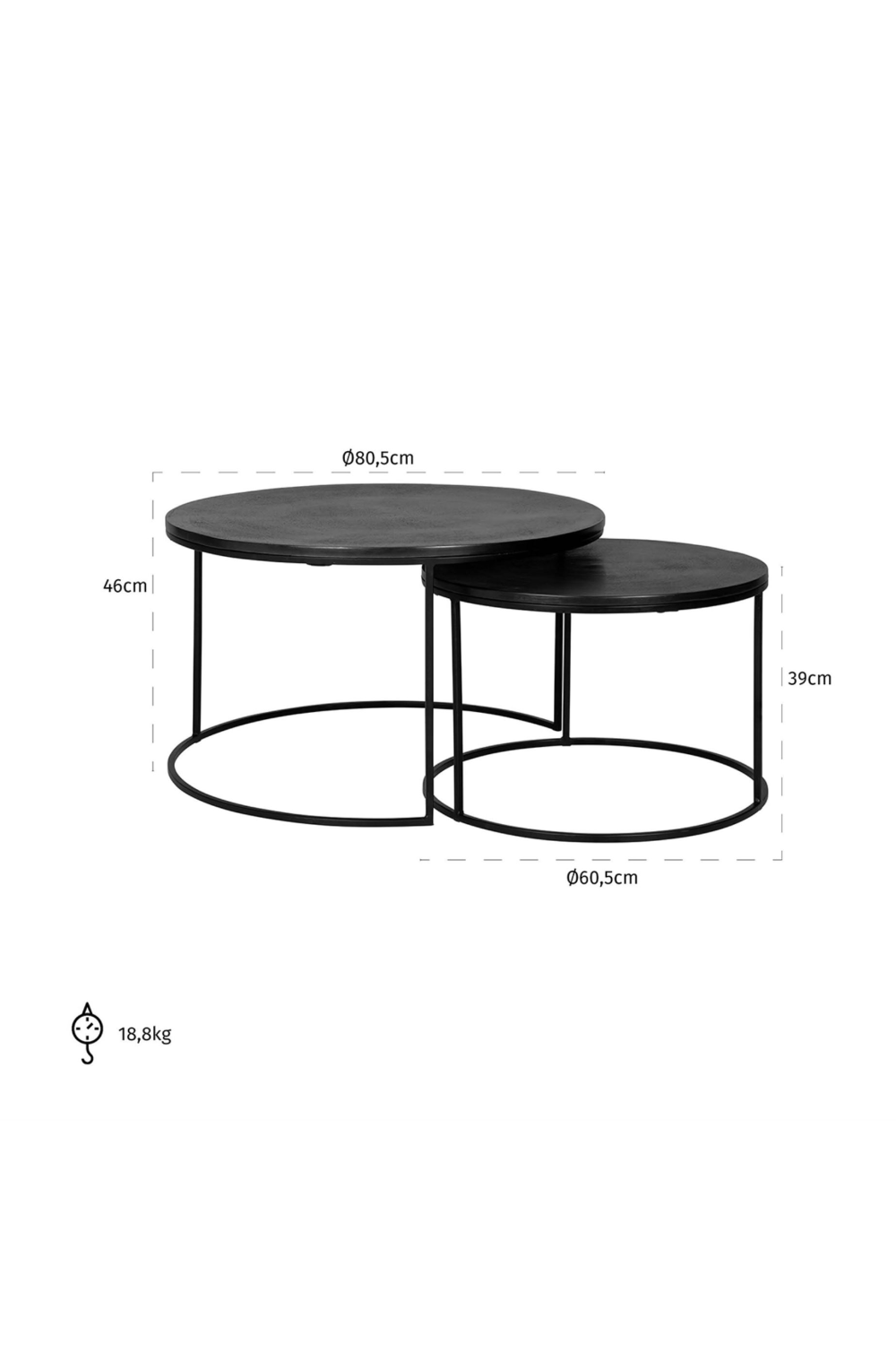 Round Nested Coffee Tables (2) | OROA Bolder | Oroa.com