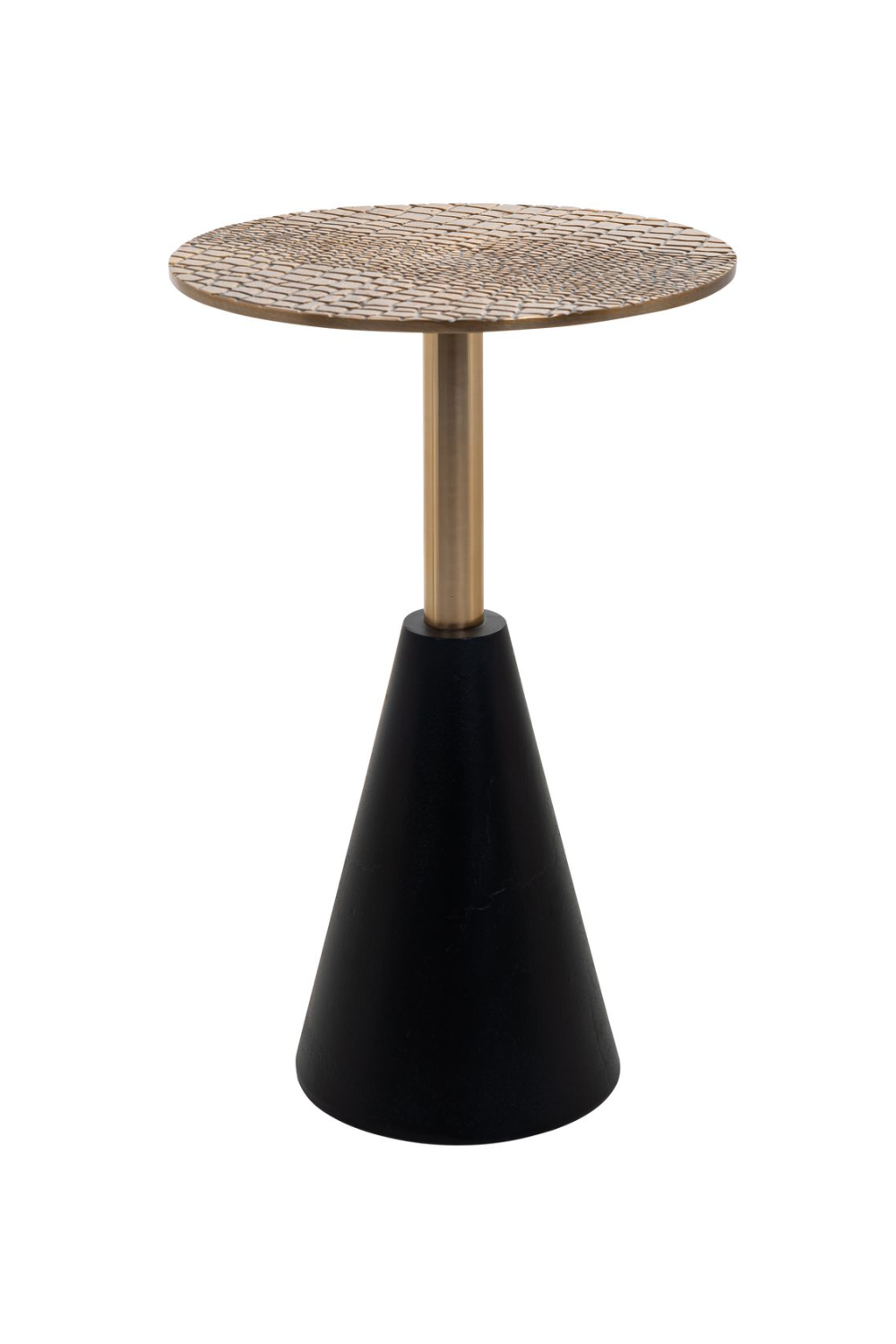 Golden Aluminum Pedestal Side Table S | OROA Cobra