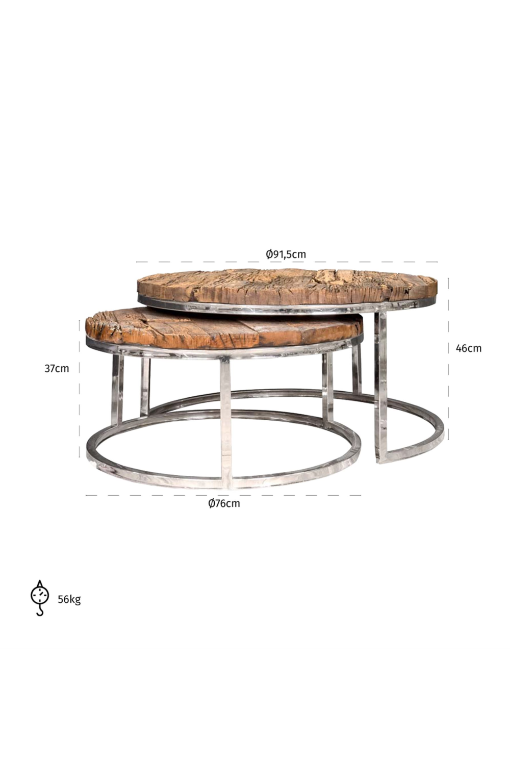Rustic Wooden Nested Coffee Tables (2) | OROA Kensington | Oroa.com