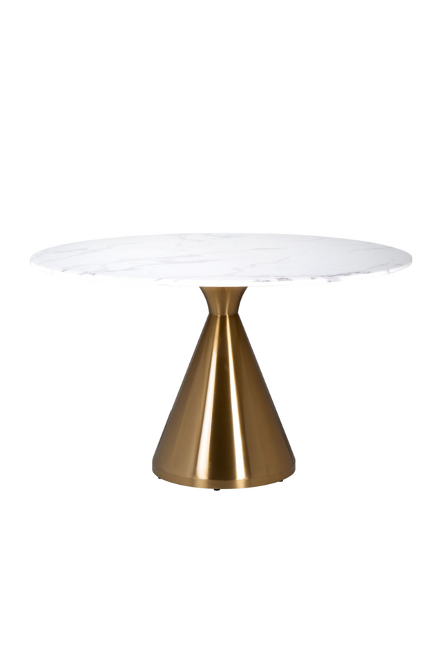 White Marble Gold Base Dining Table | Richmond Interiors Tenille | Oroa.com