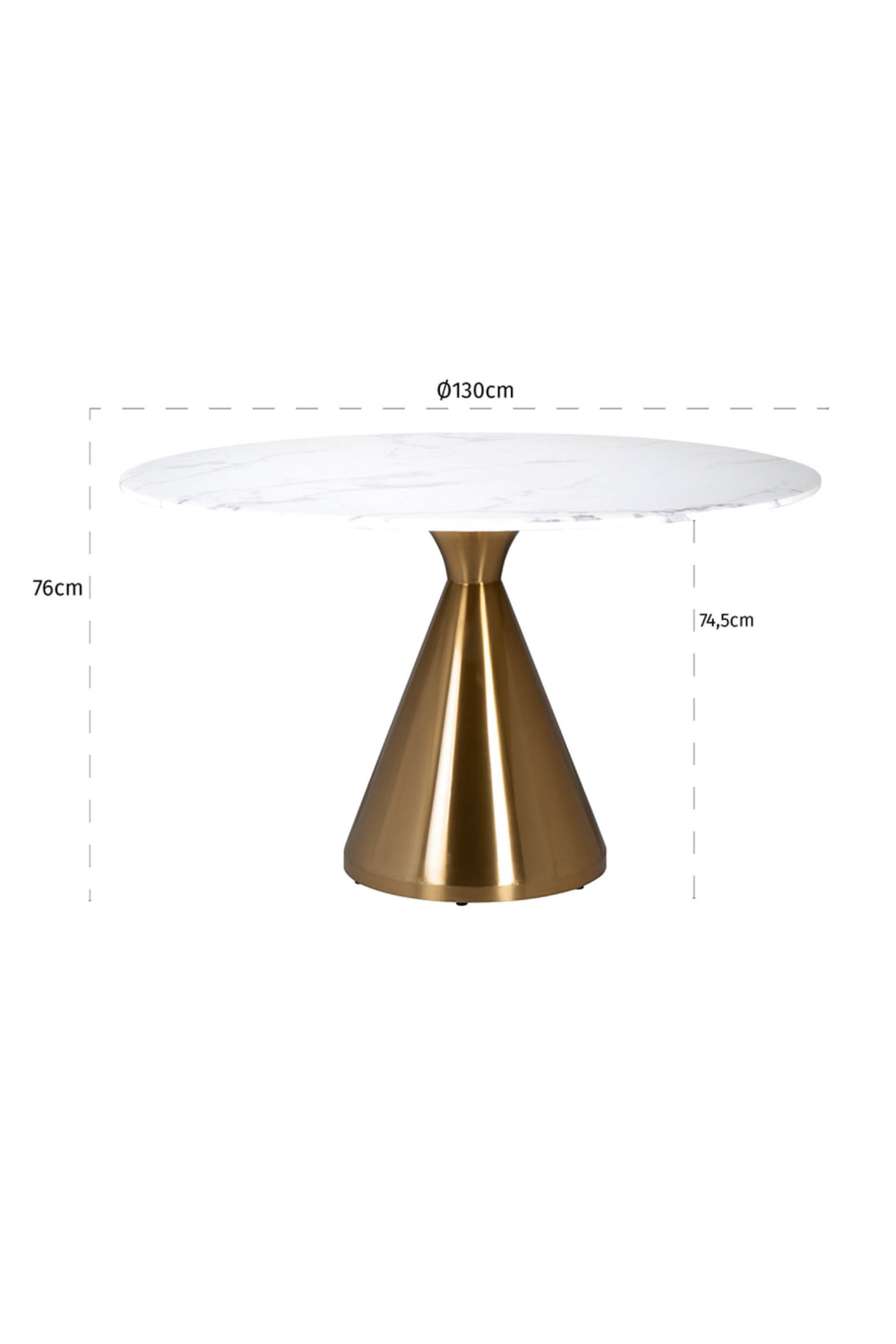 White Marble Gold Base Dining Table | OROA Tenille | OROA